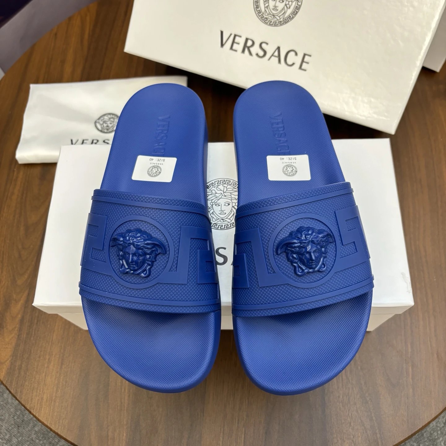Versace slides blue