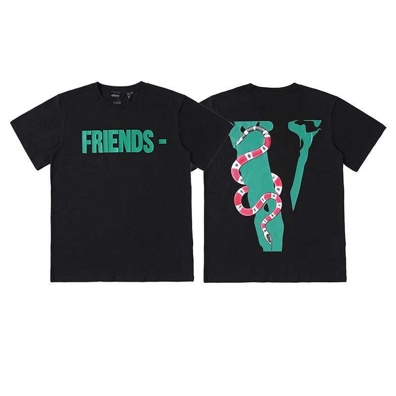 Vlone black T-shirt in casual streetwear style - Image 3