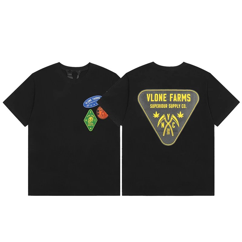 Vlone black T-shirt in casual streetwear style - Image 24