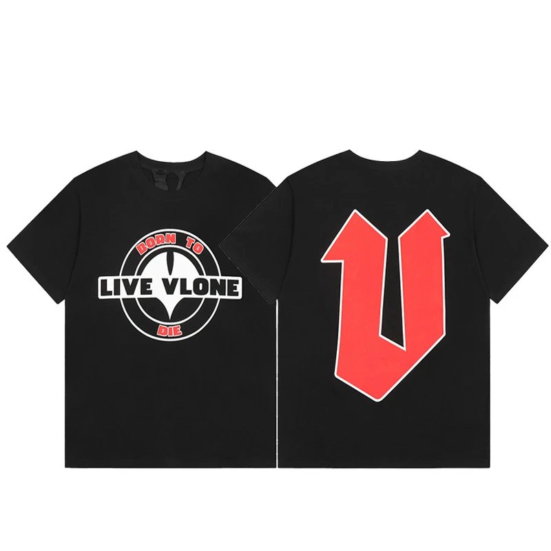 Vlone black T-shirt in casual streetwear style - Image 26
