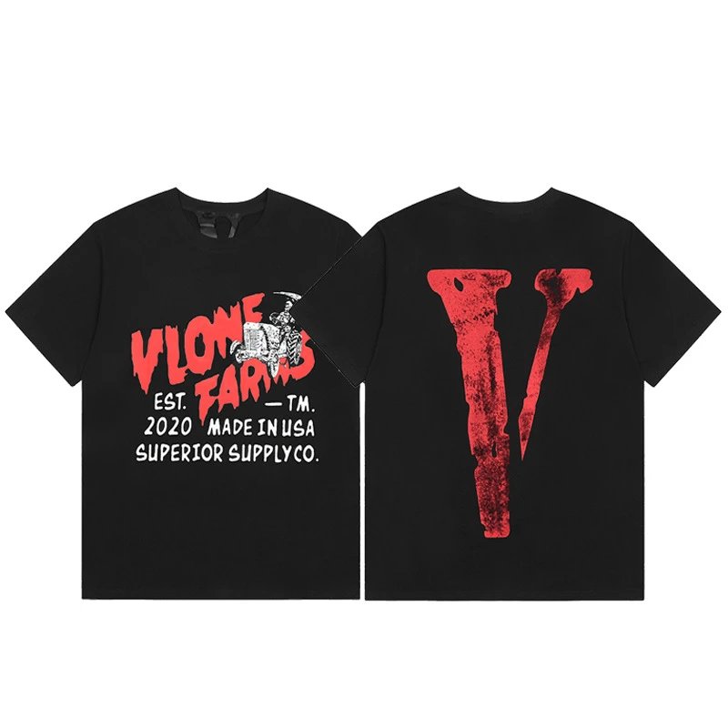 Vlone black T-shirt in casual streetwear style - Image 28