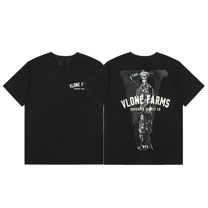 Vlone black T-shirt in casual streetwear style - Image 32
