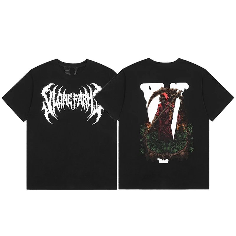 Vlone black T-shirt in casual streetwear style - Image 34