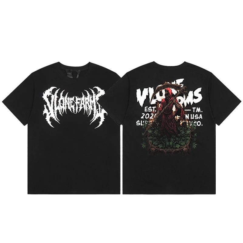Vlone black T-shirt in casual streetwear style - Image 36