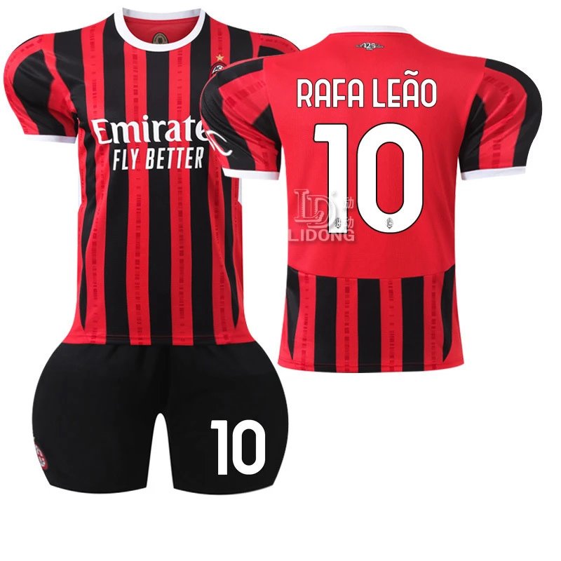 AC Milan red and black football jersey in retro sports style - Image 16