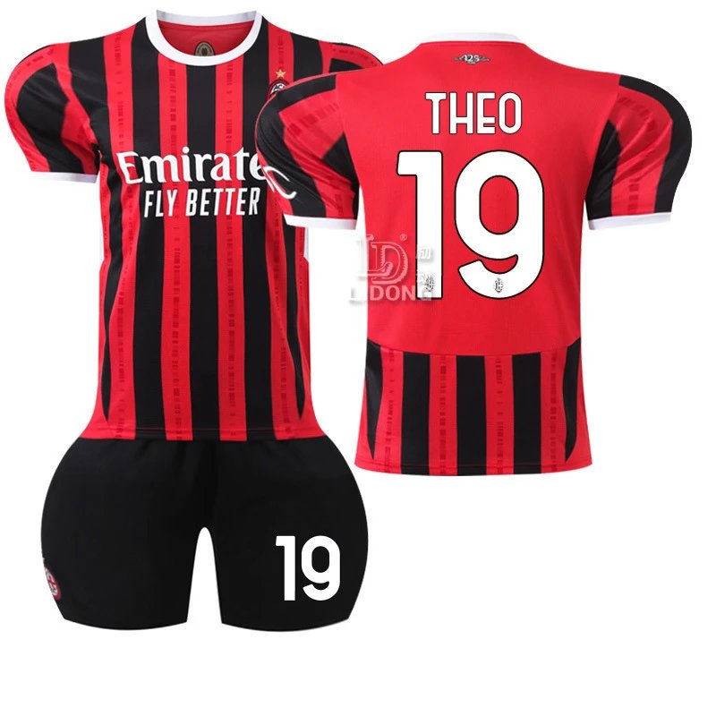 AC Milan red and black football jersey in retro sports style - Image 18