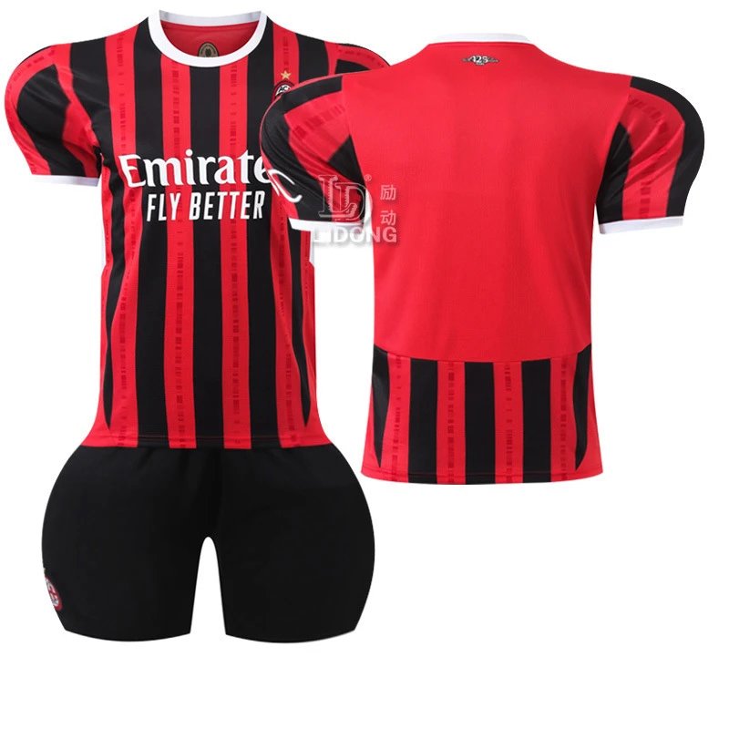 AC Milan red and black football jersey in retro sports style - Image 19