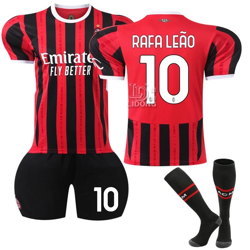 AC Milan red and black football jersey in retro sports style - Image 4