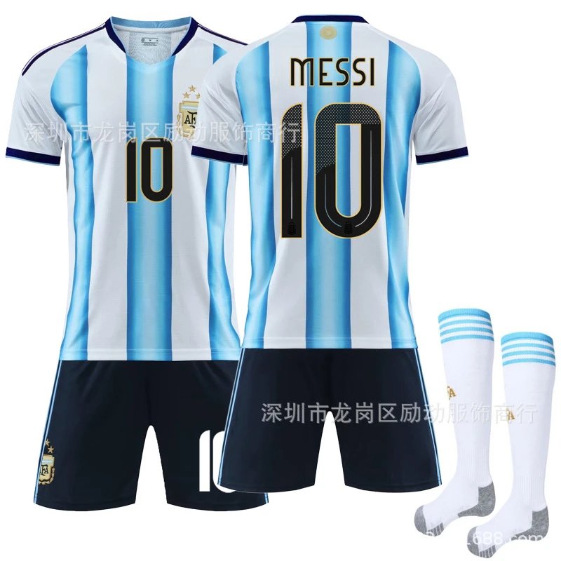 Argentina blue football jersey in retro sports style - Image 3
