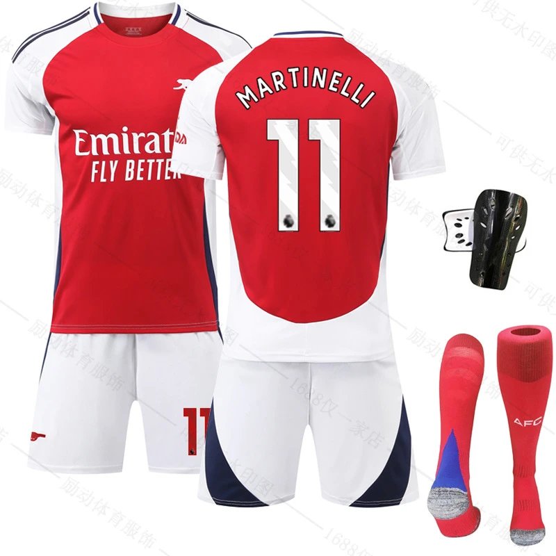 Arsenal red and white football jersey in retro sports style - Image 13