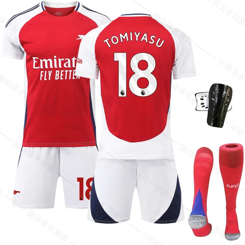 Arsenal red and white football jersey in retro sports style - Image 14