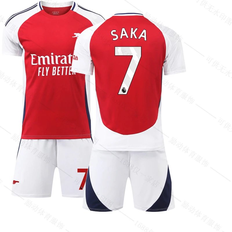 Arsenal red and white football jersey in retro sports style - Image 18