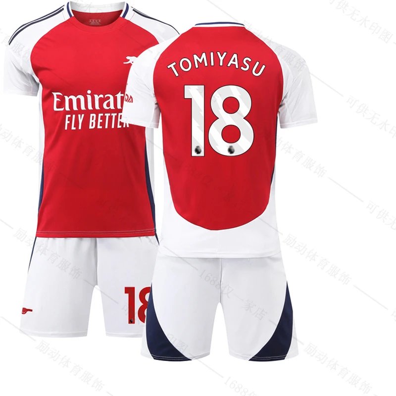 Arsenal red and white football jersey in retro sports style - Image 22