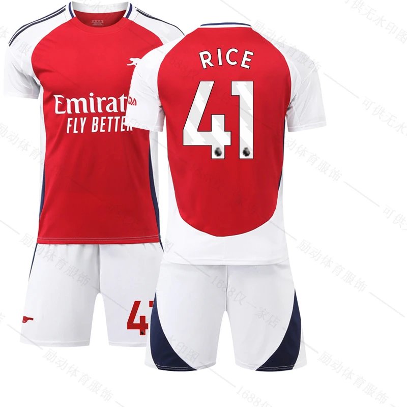 Arsenal red and white football jersey in retro sports style - Image 24