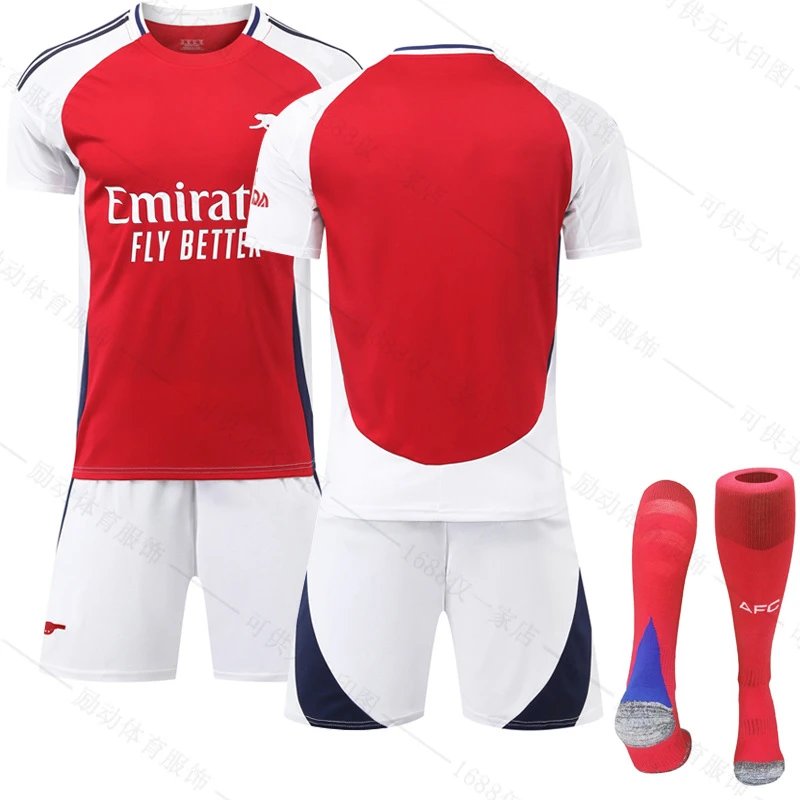 Arsenal red and white football jersey in retro sports style - Image 9