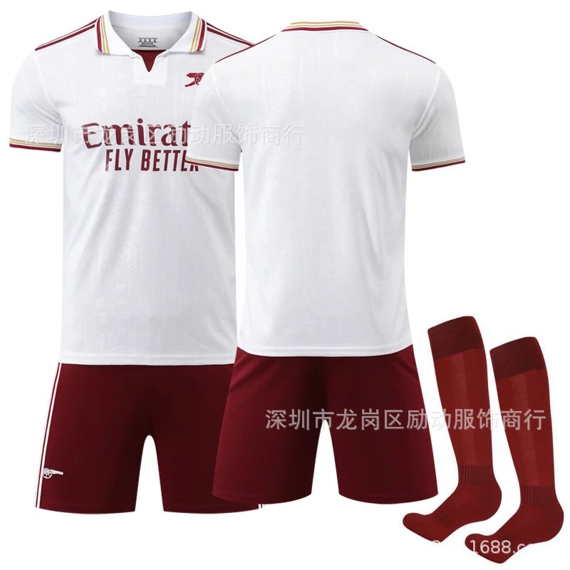 Arsenal white and red football jersey in retro sports style - Image 13
