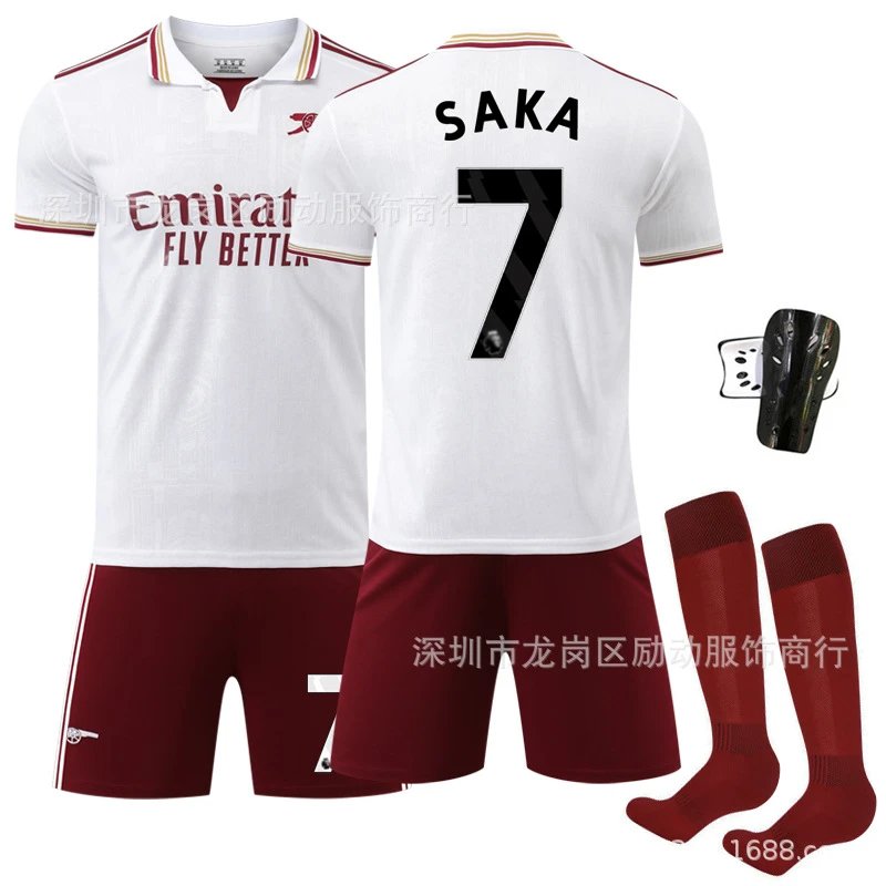 Arsenal white and red football jersey in retro sports style - Image 14