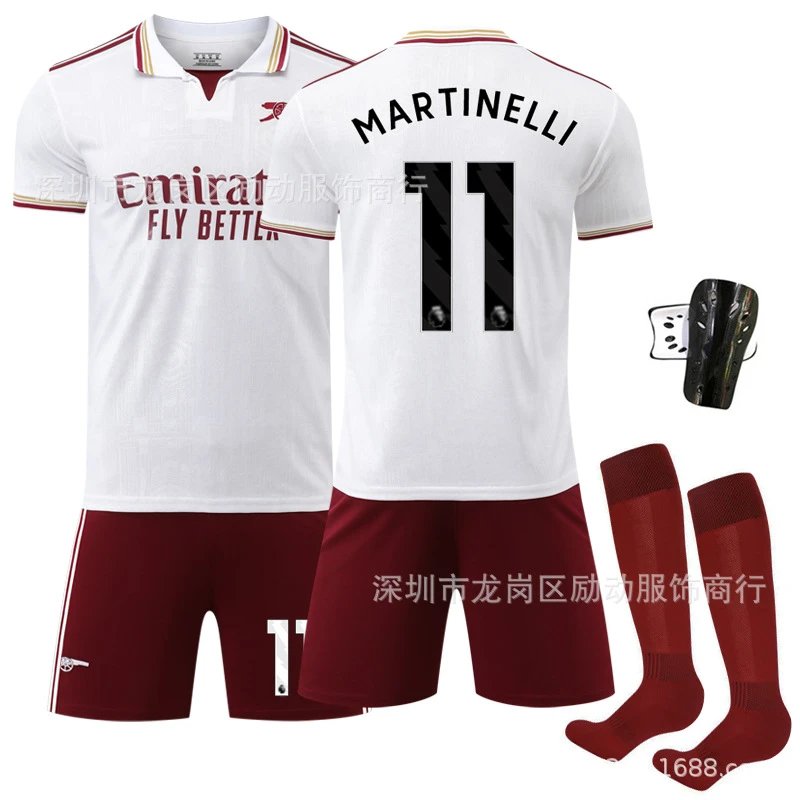 Arsenal white and red football jersey in retro sports style - Image 16