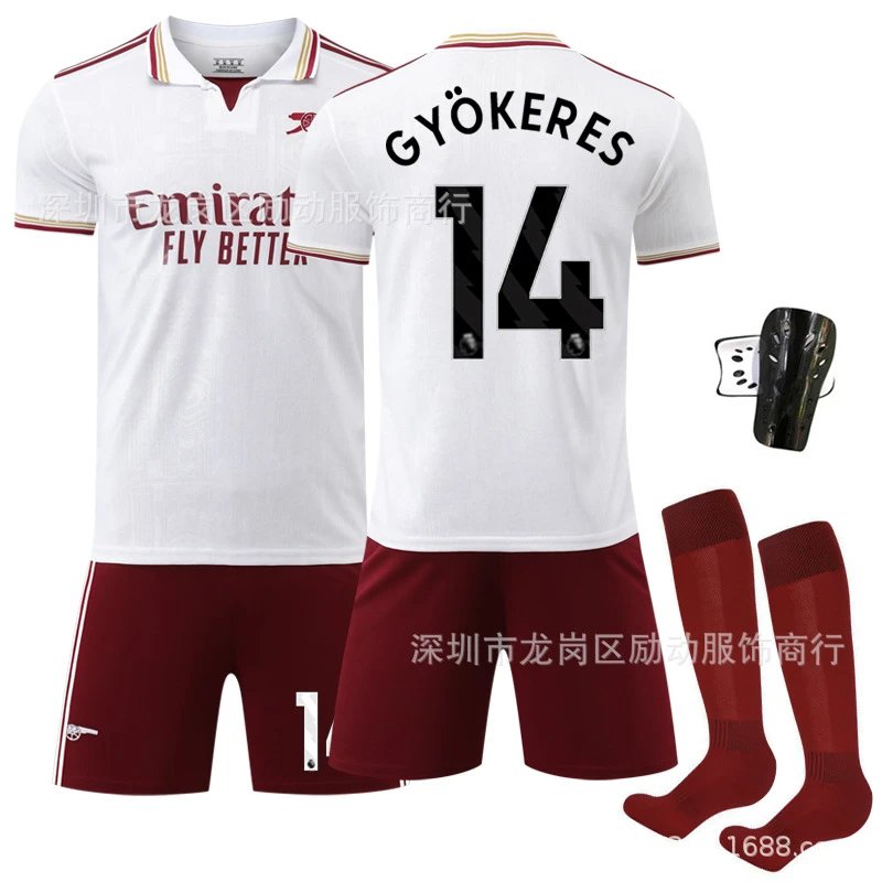 Arsenal white and red football jersey in retro sports style - Image 17