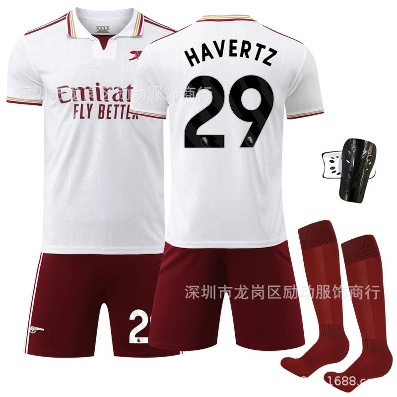 Arsenal white and red football jersey in retro sports style - Image 18