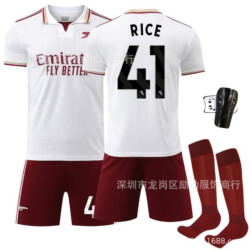 Arsenal white and red football jersey in retro sports style - Image 19