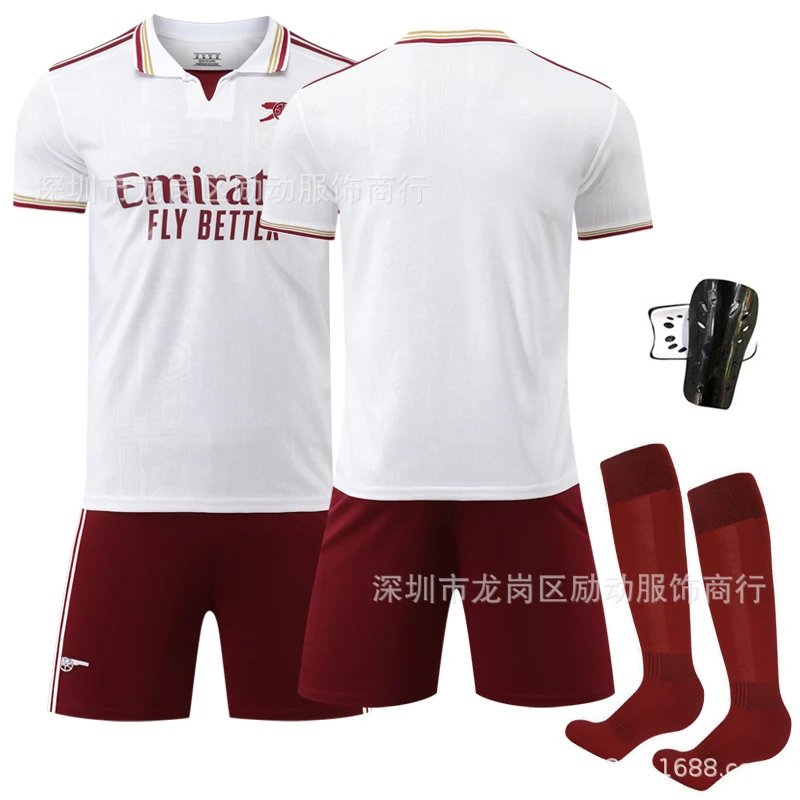Arsenal white and red football jersey in retro sports style - Image 20
