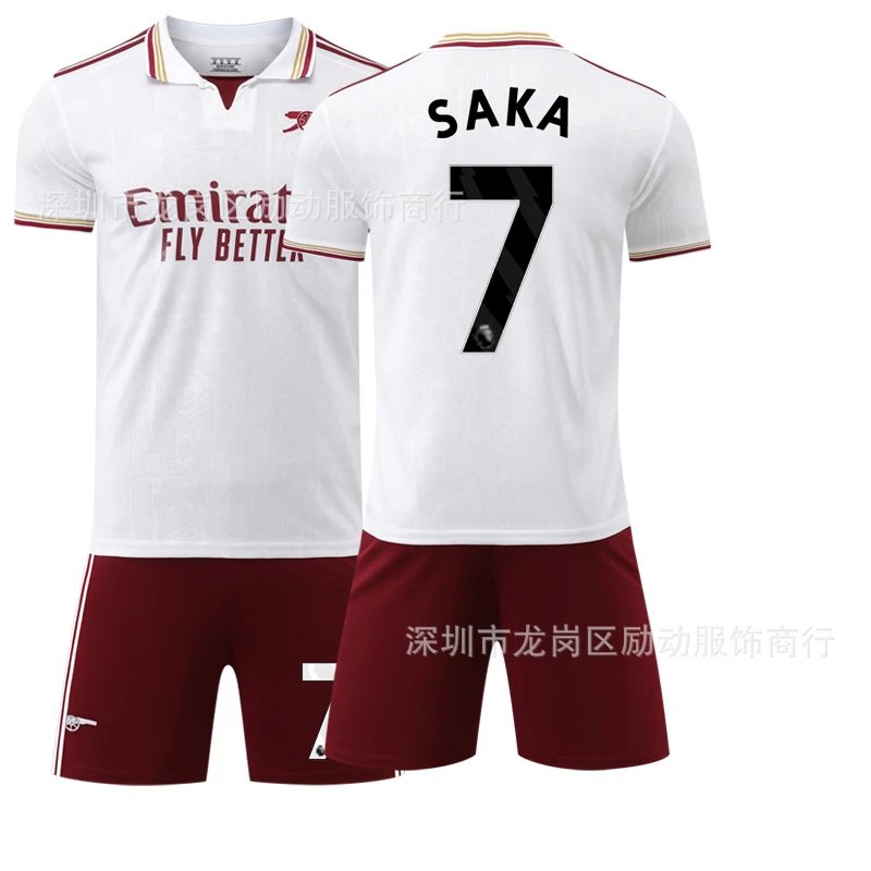 Arsenal white and red football jersey in retro sports style - Image 21