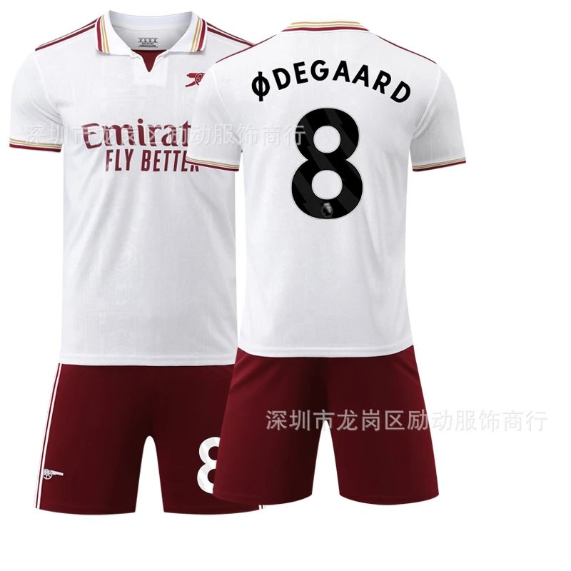 Arsenal white and red football jersey in retro sports style - Image 22