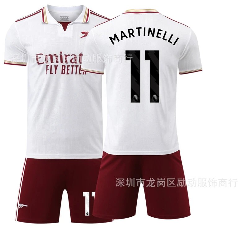 Arsenal white and red football jersey in retro sports style - Image 23