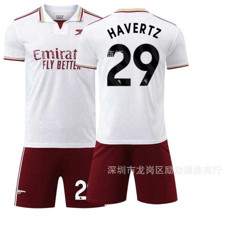 Arsenal white and red football jersey in retro sports style - Image 26