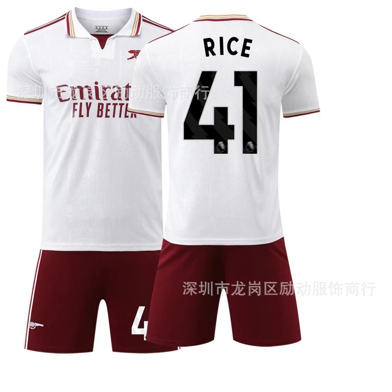 Arsenal white and red football jersey in retro sports style - Image 27