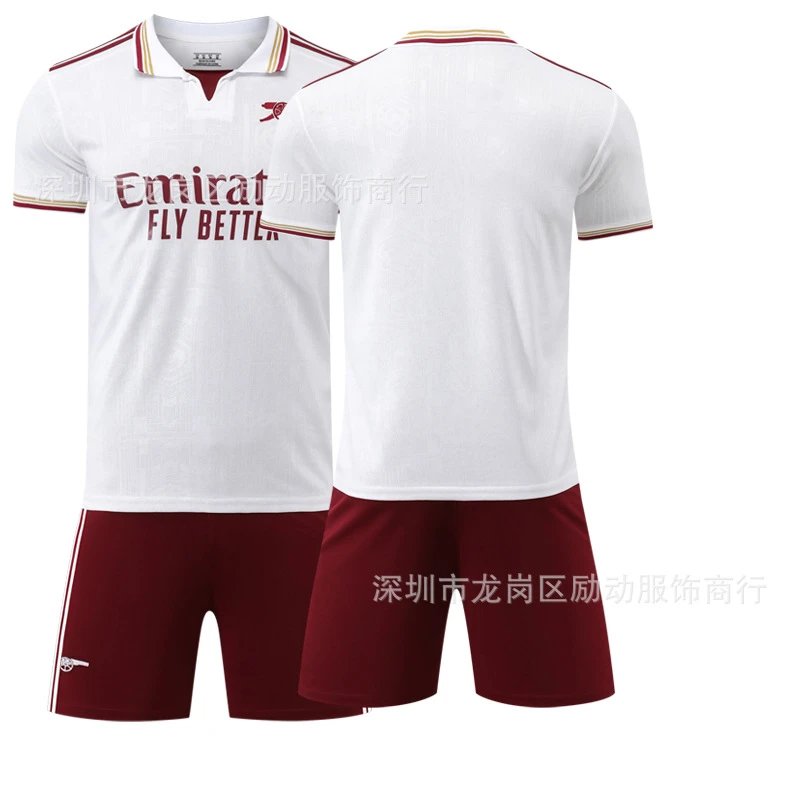 Arsenal white and red football jersey in retro sports style - Image 28
