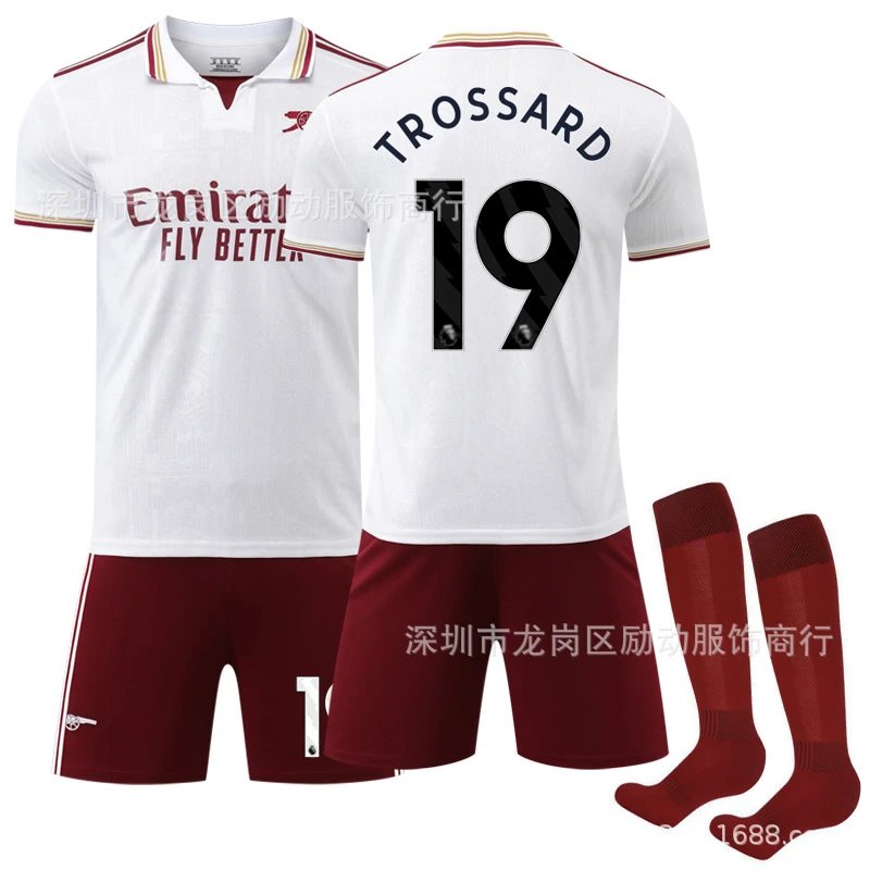Arsenal white and red football jersey in retro sports style - Image 8