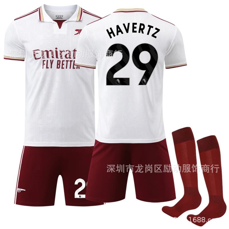 Arsenal white and red football jersey in retro sports style - Image 10