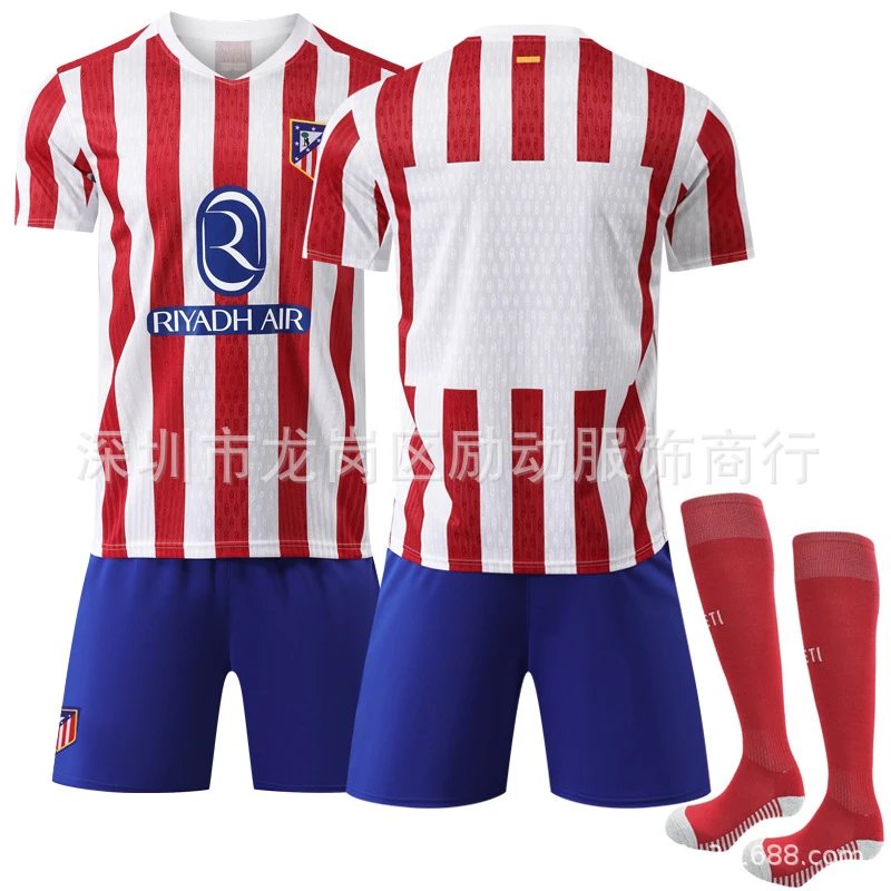 Atletico Madrid red football jersey in retro sports style - Image 4