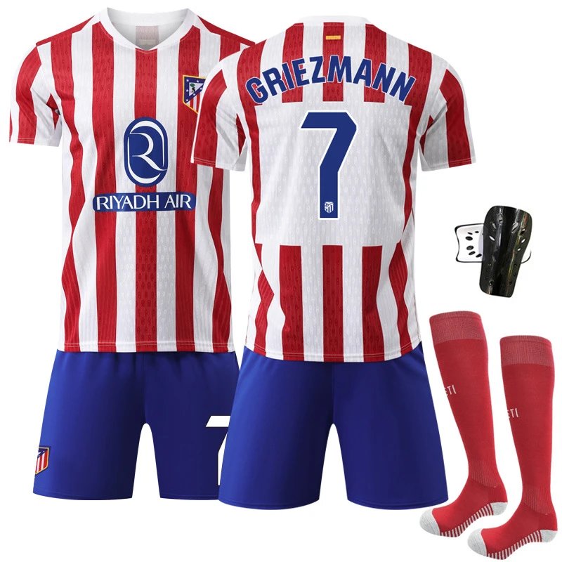Atletico Madrid red football jersey in retro sports style - Image 5
