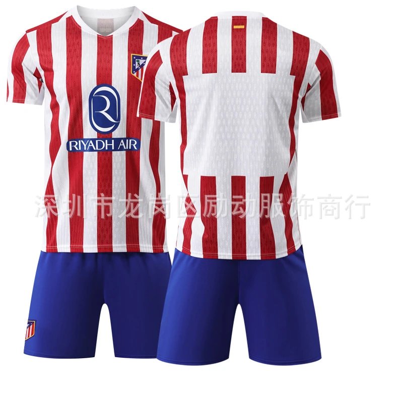 Atletico Madrid red football jersey in retro sports style - Image 10