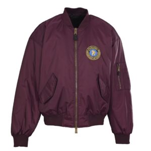 Balenciaga varsity jacket burgundy
