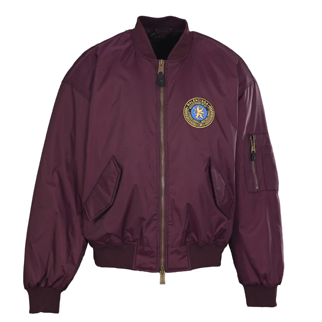 Balenciaga varsity jacket burgundy