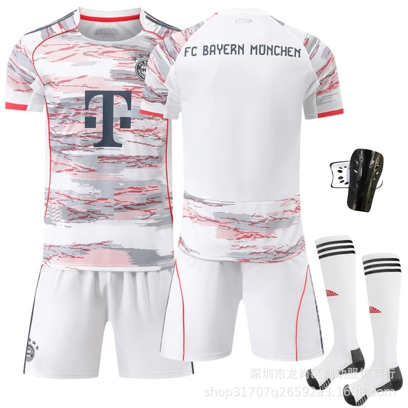Bayern Munich gray football jersey in retro sports style - Image 19