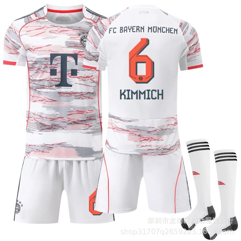 Bayern Munich gray football jersey in retro sports style - Image 3