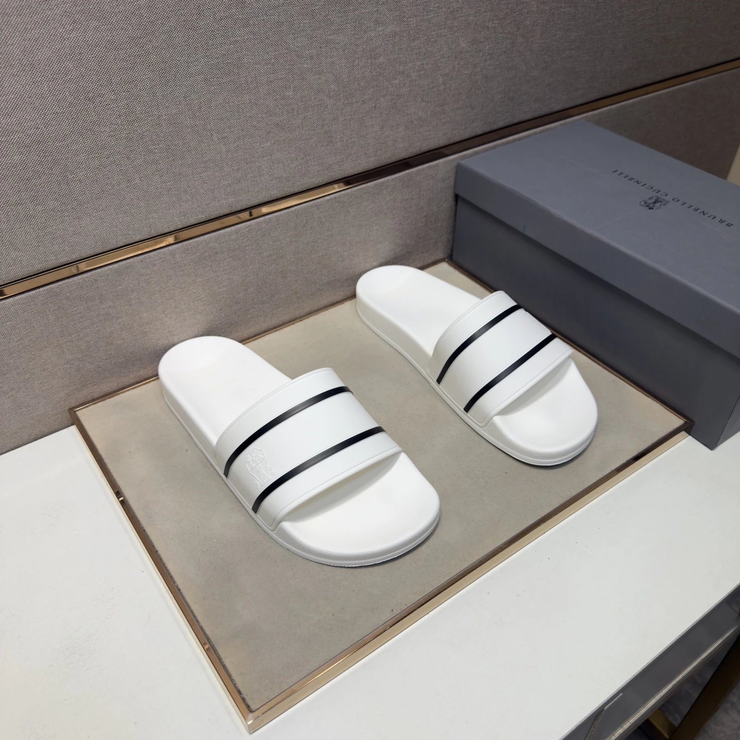 Brunello Cucinelli slides white