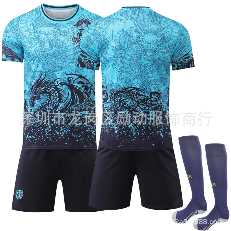FC Barcelona blue football jersey in retro sports style - Image 11