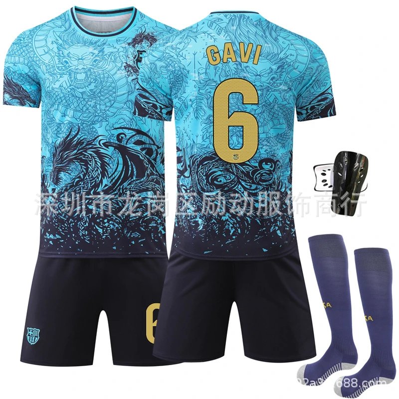 FC Barcelona blue football jersey in retro sports style - Image 12