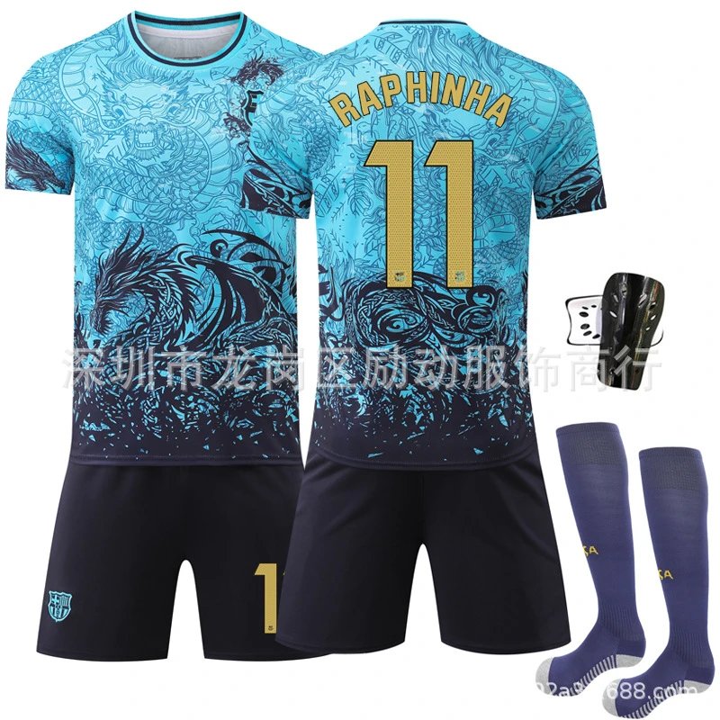 FC Barcelona blue football jersey in retro sports style - Image 17