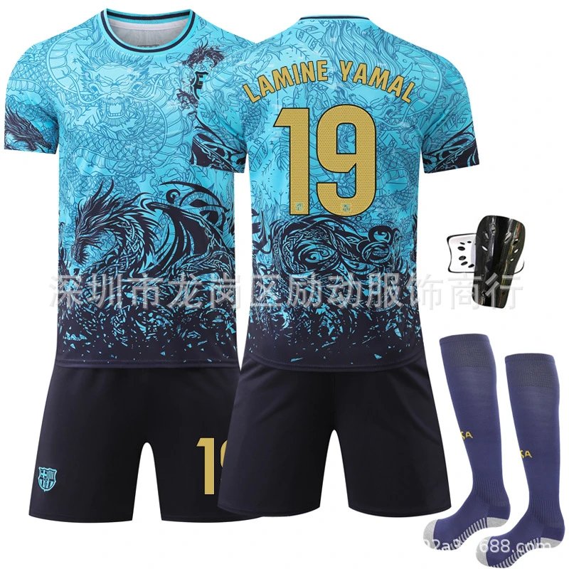 FC Barcelona blue football jersey in retro sports style - Image 18
