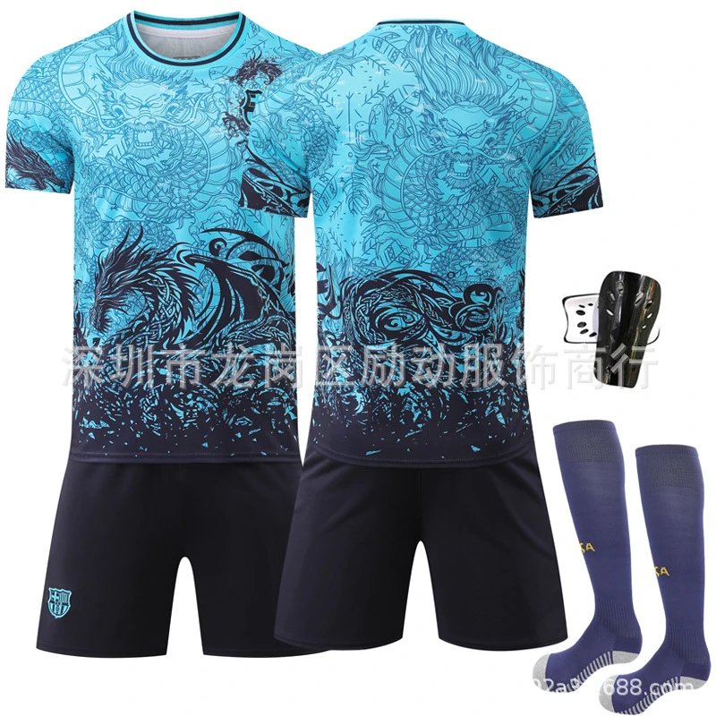 FC Barcelona blue football jersey in retro sports style - Image 20