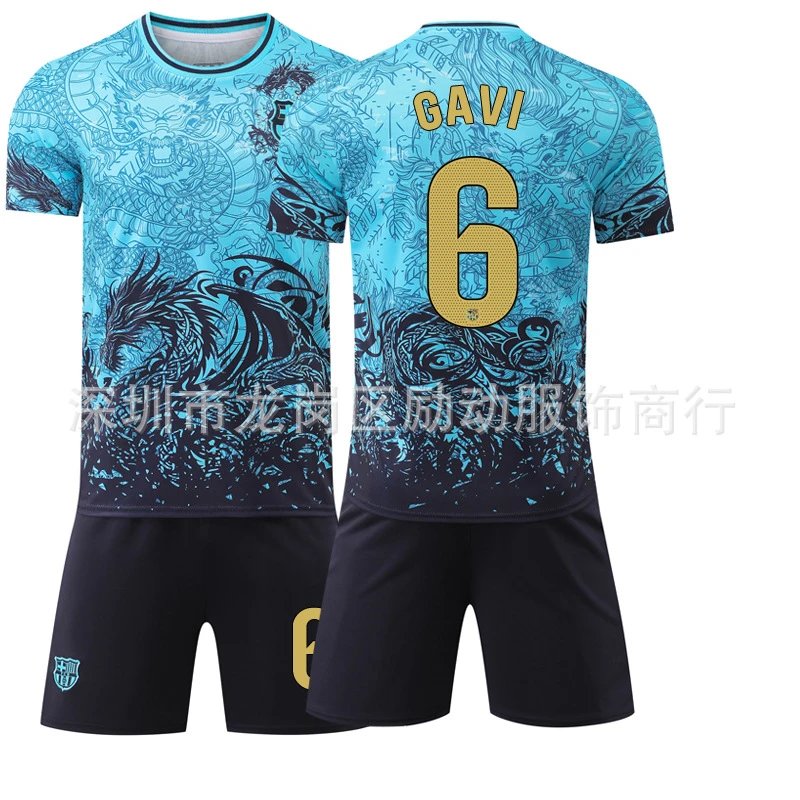 FC Barcelona blue football jersey in retro sports style - Image 21
