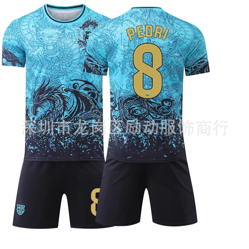 FC Barcelona blue football jersey in retro sports style - Image 22