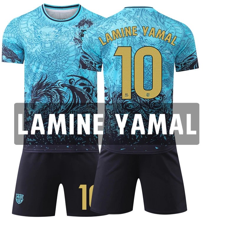 FC Barcelona blue football jersey in retro sports style - Image 25